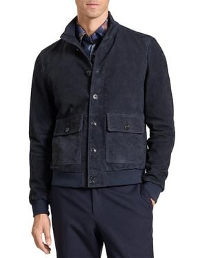 Ted Baker Weir Suede Bomber Jacket - Blue