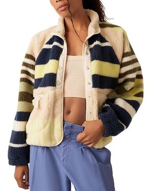 Free People Rocky Ridge Fleece Jacket - Blue