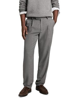 Vince Refined Twill Straight Fit Pleat Pants - Gray