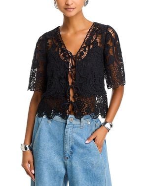 Sea Gianna Lace Tie Top - Black