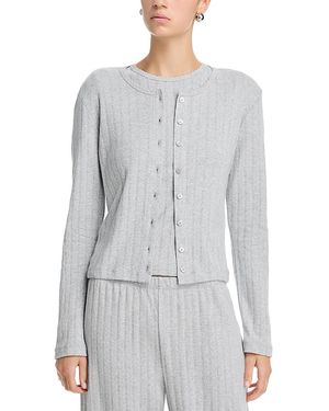 Leset Pointelle Classic Cardigan Ii - Gray