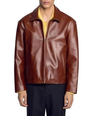 Sandro Leather Jacket - Red