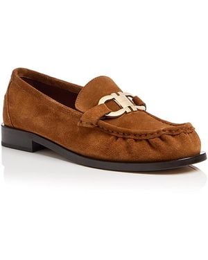 Ferragamo Maryan Softhug Gancini Loafers - Brown
