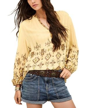 Ba&sh Zato Relaxed Fit V Neck Blouse - Yellow
