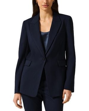 Argent Double Breasted Peak Lapel Blazer - Blue