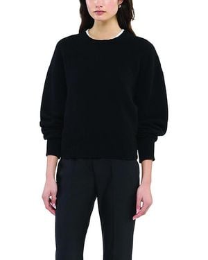 Another Tomorrow Cashmere Knit Sweatshirt - Black