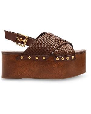 FARM Rio Woven Platform Sandals - Brown