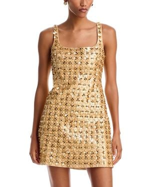Jonathan Simkhai Ziva Embellished Satin Mini Dress - Metallic