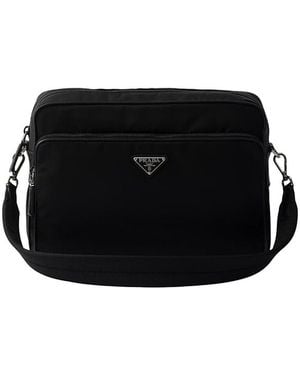 Prada Re-Nylon And Saffiano Leather Shoulder Bag - Black