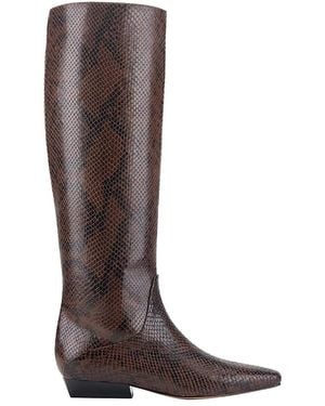 Marc Fisher Dalli Embossed Leather Knee High Boots - Brown