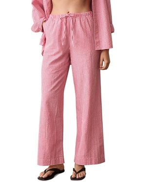 Marine Layer Josie Seersucker Drawstring Pants - Pink