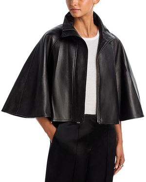 Jonathan Simkhai Orvik Leather Cape Jacket - Black
