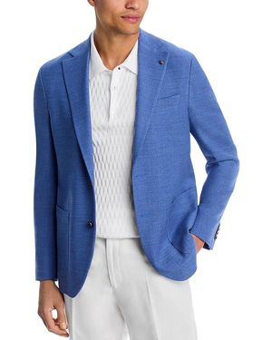 Jack Victor Hampton Regular Fit Textured Jersey Soft Jacket - Blue