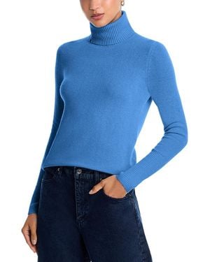 Aqua 100% Cashmere Turtleneck Sweater - Blue