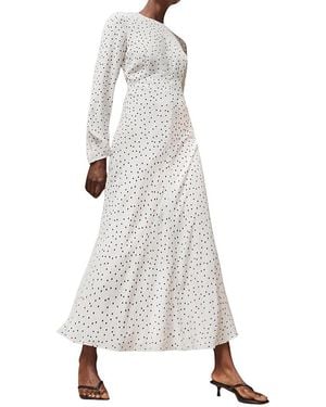 Ro & Zo Polka Dot Tie Back Dress - White