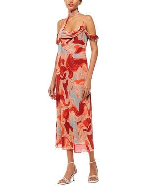 Whistles Marble Print Dress - Red