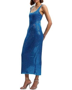 Karen Millen Crystal Embellished Jersey Midi Dress - Blue