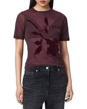 AllSaints Athea Sheer Tee - Red