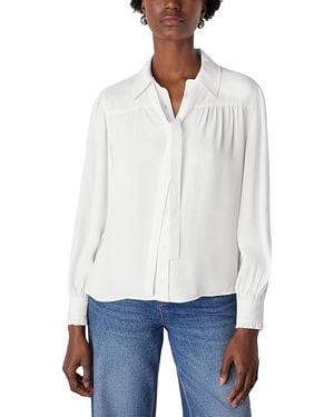 Whistles Tie Detail Crepe Blouse - White