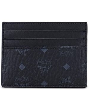 MCM Visetos Money Clip Card Case - Blue