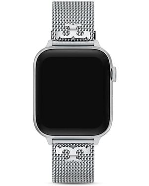 Tory Burch Kira Stainless Steel Mesh Band For Apple Watch, 38/40/41/42Mm And 42/44/45/46/49Mm - White