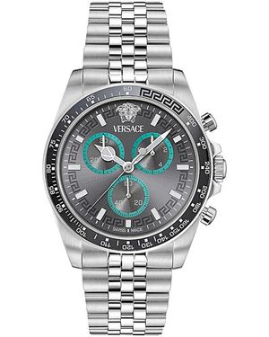 Versace Greca Chrono Wave Chronograph Watch, 43Mm - Metallic