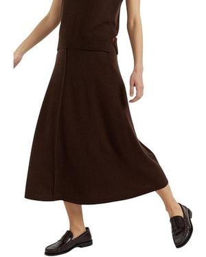 Chinti & Parker Wool Cashmere Midi Skirt - Brown