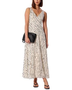 Whistles Dashed Spot Dobby Maxi Dress - Natural