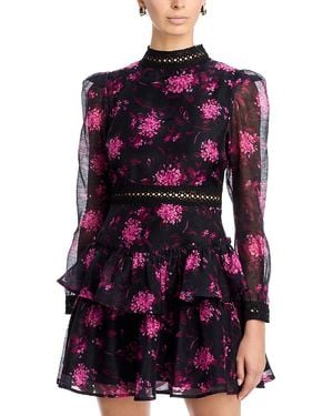slim fit dress slacks Women's The Beauty Within Off The Shoulder Floral Mini Dress in Aqua Blue main image 0
