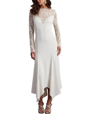 Tadashi Shoji Marzia Illusion Midi Dress - White