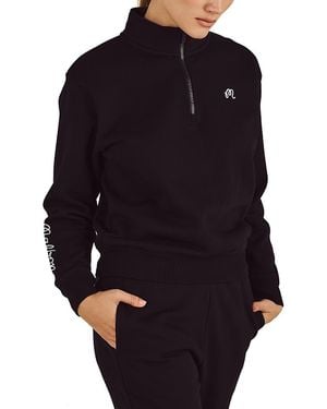 Malbon Delilah Cotton Half-Zip Sweatshirt - Blue