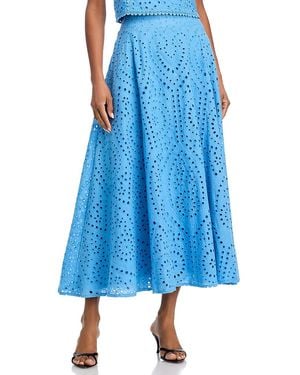 Aqua Eyelet Skirt - Blue