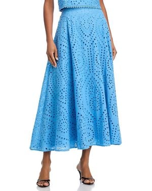 Aqua Eyelet Skirt - Blue