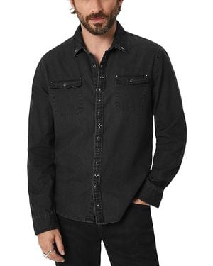 John Varvatos Marshall Cotton Western Shirt - Black