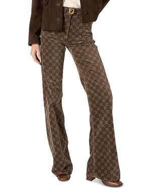 Gerard Darel Anna High Rise Flare Leg Jeans - Brown