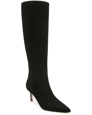 Veronica Beard Lisa Wide Calf Leather Tall Boots - Black