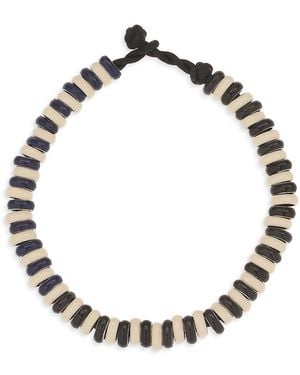 Adina Reyter Sterling Midnight Stripes Full Enamel Mini Bead Cord Bracelet - Black