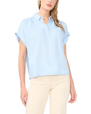 1.STATE Collared Top - Blue