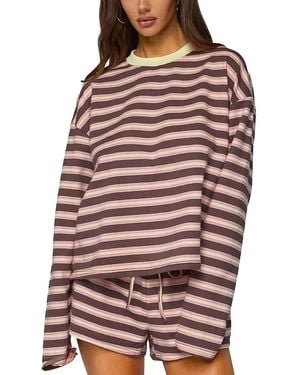 Edikted Blanchy Striped Long Sleeve Top - Red