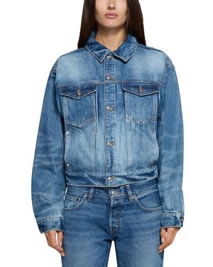 EB DENIM Lia Varsity Trucker Jacket - Blue