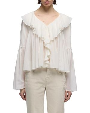 7 For All Mankind Flowy Long Sleeve Blouse - White