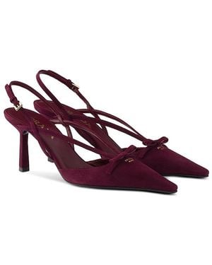 Prada Suede Slingback Pumps - Purple