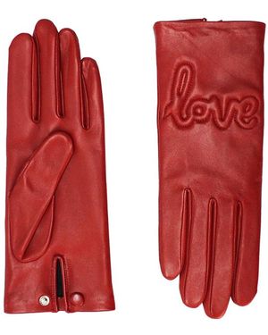 Agnelle "Love" Lambskin Gloves - Red