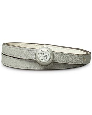 Tory Burch Romy Reversible Leather Belt - Gray