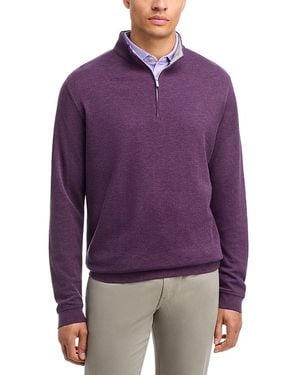 Peter Millar Crown Comfort Quarter Zip Sweater - Purple