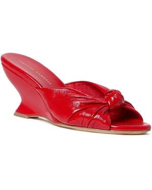 Loeffler Randall Wedge Slide Sandals - Red