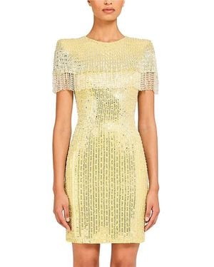 Jenny Packham Swish Sequin-Embellished Beaded Mini Dress - Yellow