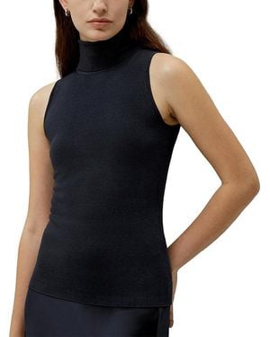 LILYSILK Minimalist Sleeveless Turtleneck Top - Black