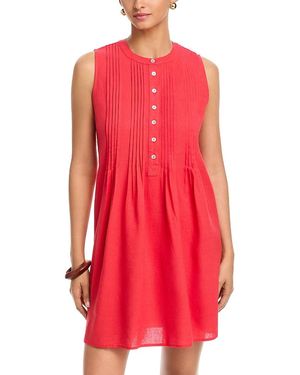 SINGLE THREAD Pintuck Sleeveless Short Dress - Red