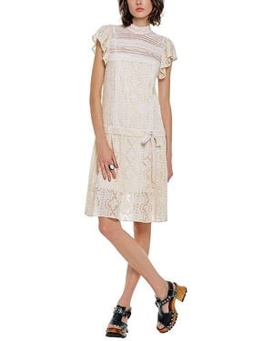Anna Sui Victorian Lace Combo Drop Waist Dress - White